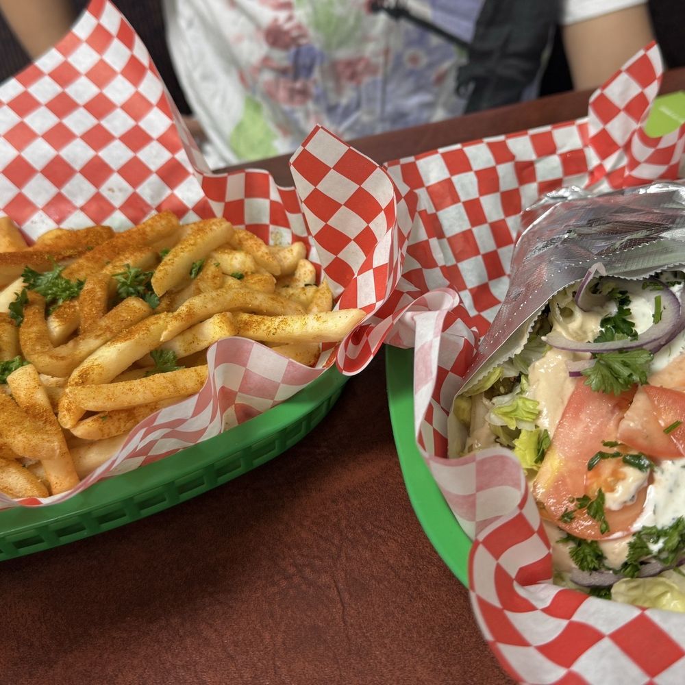 Harir Gyro & Burger - Fries $4.99 (price wasn't disclosed) & veggie gyro. - Fast Food Near Me - Orangevale, California Harir Gyro & Burger - Fries $4.99 (price wasn't disclosed) & veggie gyro. - Fast Food Near Me - Orangevale, California