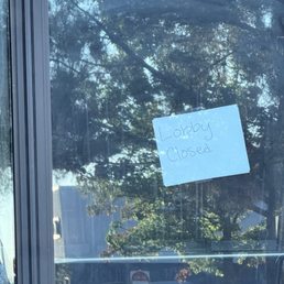 "Lobby closed" drive thru also closed. Online ordering closed. "Lobby closed" drive thru also closed. Online ordering closed.