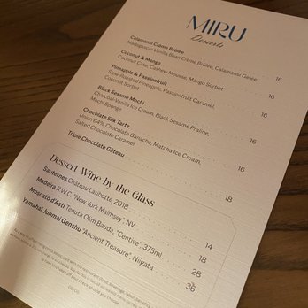 Miru - dessert menu - Japanese Near Me - Chicago, Illinois Miru - dessert menu - Japanese Near Me - Chicago, Illinois