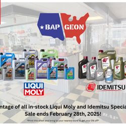 Bap-Geon Import Auto Parts - From January 29, 2025 to February 28, 2025 ONLY!