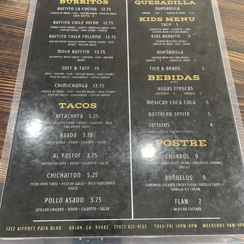 La Cocina - menu - Mexican Near Me - Ukiah, California