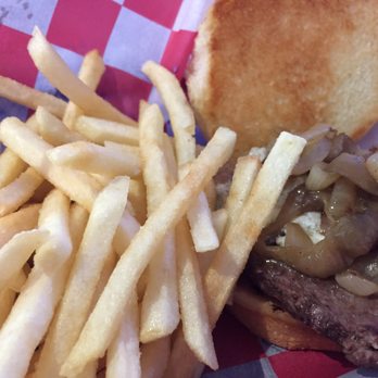 American Legion - Blue Cheese Burger w/onions & shoestring fries - Veterans Organizations Near Me - Circle Pines, Minnesota