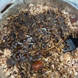 Just simple rice and peace with the oxtail gravy Shout out the the reviews with 5 stars. It's the reason why I came Just simple rice and peace with the oxtail gravy Shout out the the reviews with 5 stars. It's the reason why I came