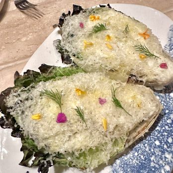 San Laurel - Grilled Baby Gem. Manchego espuma, piparra peppers, shaved manchego. - Spanish Near Me - Los Angeles, California San Laurel - Grilled Baby Gem. Manchego espuma, piparra peppers, shaved manchego. - Spanish Near Me - Los Angeles, California