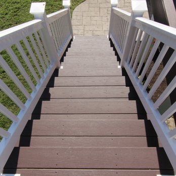 Maple Valley Fence - Vinyl stair railing for deck remodel. - Fences & Gates Near Me - Baltic, Ohio