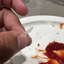 Modern Family Restaurant - Sharp plastic in kid #2 ice cream also cut up inside of her mouth. Thank heavens both kids were old enough to realize something was wrong!