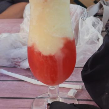 Pelican's Nest Waterfront Restaurant - Half pina Colada and half strawberry daq. YUM! - Seafood Near Me - Rochester, New York