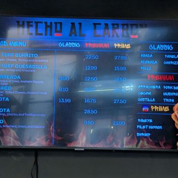 Hecho Al Carbon - Menu 09.26.2026 - Mexican Near Me - Riverside, California