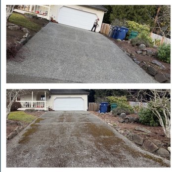Panda Landscaping - Driveway pressure washing before and after - Landscaping Near Me Panda Landscaping - Driveway pressure washing before and after - Landscaping Near Me