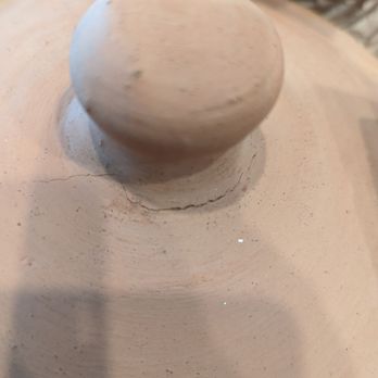Miriam's Earthen Cookware - Crack half way around by nob - Kitchen Supplies Near Me - Dedham, Massachusetts