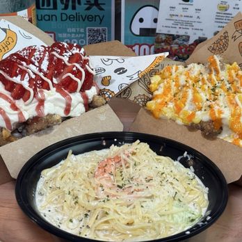 Mimisa Korean Chicken - M11. Cream Pasta, Strawberry Chicken, Corn Cheese Chicken - Chicken Shop Near Me - Flushing, New York Mimisa Korean Chicken - M11. Cream Pasta, Strawberry Chicken, Corn Cheese Chicken - Chicken Shop Near Me - Flushing, New York