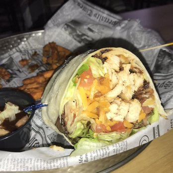 On The Dunes - Chicken wrap with sweet potato fries - Sports Bars Near Me - Commerce Township, Michigan