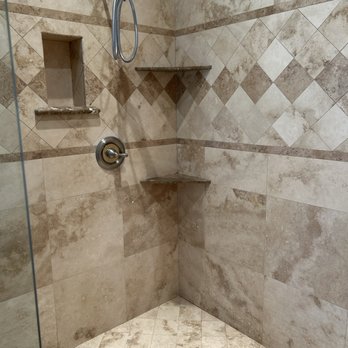 Alpine Marble - Travertine and marble shower. - Flooring Near Me Alpine Marble - Travertine and marble shower. - Flooring Near Me
