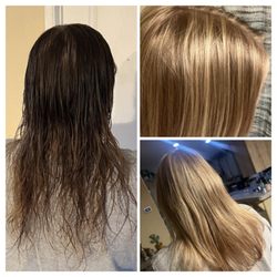 The Color Bar Salon - Before picture on the left and afters on the right