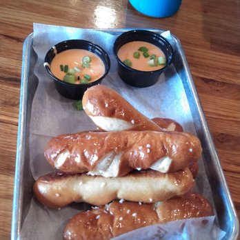 Lockport Brewery - Soft pretzel sticks served with cheese dip is good. - Breweries Near Me - Bolivar, Ohio Lockport Brewery - Soft pretzel sticks served with cheese dip is good. - Breweries Near Me - Bolivar, Ohio
