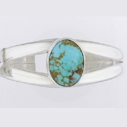 Gold Wolff Jewelers - Sterling and Turquoise split shank cuff bracelet.