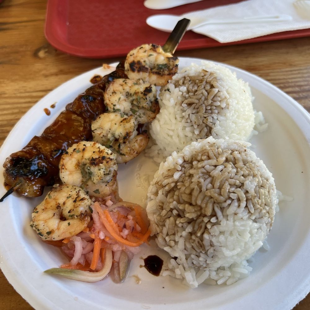 Barrio - One each of the pork and garlic shrimp - Asian Fusion Near Me - Bellflower, California