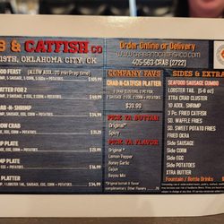 The Crab & Catfish - They separate the steamed vs fried on the menu which is great. Grey is steamed and brown is fried items.