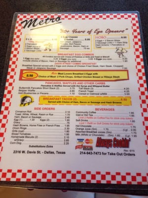 Menu photo 6 Metro Diner Dallas, TX