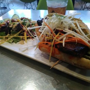 Wild Root - Avocado Banh Mi with Sriracha candied pork belly and side salad. Good enough to make you cry. - Breakfast & Brunch Near Me - Boise, Idaho