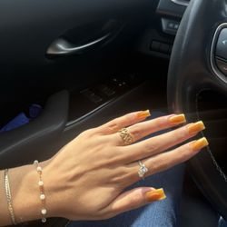 Crystal Nails - Square acrylic nails - cat eye