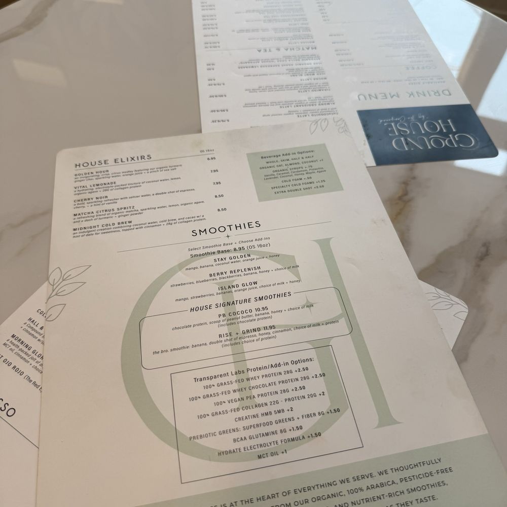 GroundHouse - Menu - Coffee & Tea Near Me - Caldwell, New Jersey