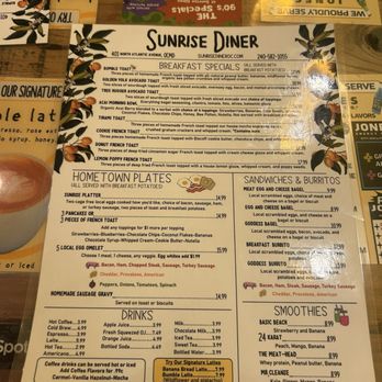 Sunrise Diner - Menu - Diners Near Me - Ocean City, Maryland