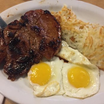 Peter's Cafe - Terriaki pork chop eggs, and hash browns - American Near Me - Millbrae, California Peter's Cafe - Terriaki pork chop eggs, and hash browns - American Near Me - Millbrae, California