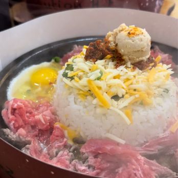 Sizzling Lunch - Garlic pepper rice (spicy) with egg. - Teppanyaki Near Me - Fremont, California Sizzling Lunch - Garlic pepper rice (spicy) with egg. - Teppanyaki Near Me - Fremont, California
