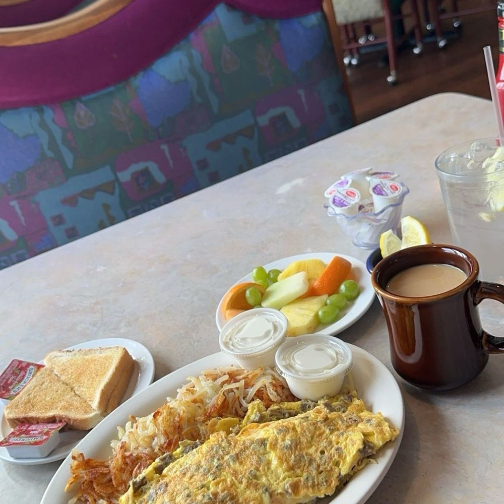 Angel's Restaurant - Gyro omelette, fruit, hash browns, toast - American Near Me - Appleton, Wisconsin