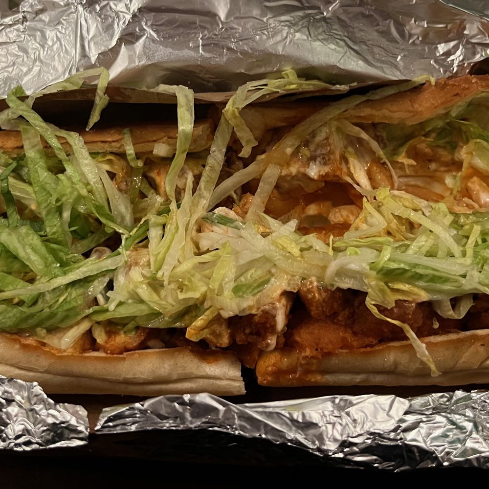 Buffalo chicken sub with American cheese, lettuce, tomato, and ranch Buffalo chicken sub with American cheese, lettuce, tomato, and ranch