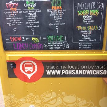 Pittsburgh Sandwich Society - Menu of the day - Food Trucks Near Me