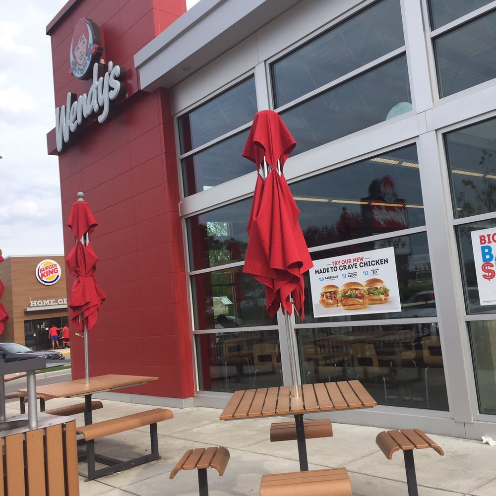 Wendy's - tables and umbrellas outside a restaurant - Burgers Near Me - Kalamazoo, Michigan Wendy's - tables and umbrellas outside a restaurant - Burgers Near Me - Kalamazoo, Michigan