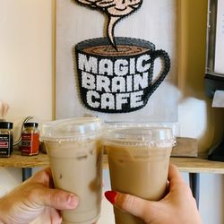 Magic Brain Cafe - Iced hazelnut coffee with cream