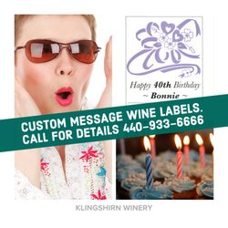 Klingshirn Winery - Surprise someone with a custom message wine label.