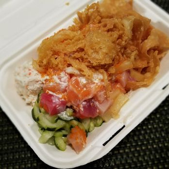 8oz Poke - Medium Bowl w/Tuna,Salmon,Yellowtail in Yuzu sauce and Lemon Cream. - Poke Near Me - Studio City, California