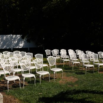 Bulls Head Inn - rows of white chairs in a garden - New American Near Me - Campbell Hall, New York