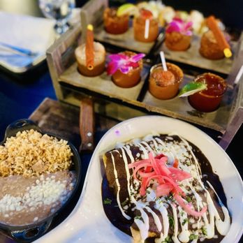 Juicyladas Cantina - Enchiladas de mole (chicken) you can get shrimp also - Mexican Near Me - Fullerton, California Juicyladas Cantina - Enchiladas de mole (chicken) you can get shrimp also - Mexican Near Me - Fullerton, California