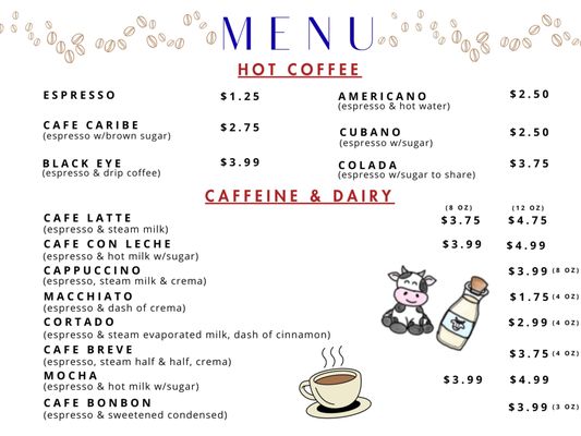 Menu photo 2 M&K Trolley Espresso Faith, NC Menu photo 2 M&K Trolley Espresso Faith, NC