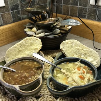 Professor Soups - three bowls of soup and bread - Soup Near Me - Orion charter Township, Michigan