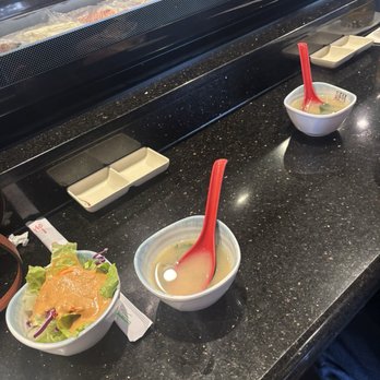 Kobe Japanese House - Miso soup and salad that's included with the lunch bento - Sushi Bars Near Me - Rancho Cucamonga, California Kobe Japanese House - Miso soup and salad that's included with the lunch bento - Sushi Bars Near Me - Rancho Cucamonga, California