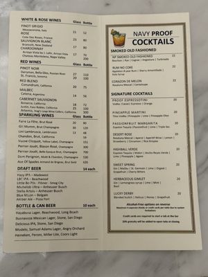 Menu photo 1 Navy Proof Food & Spirits Long Beach, CA