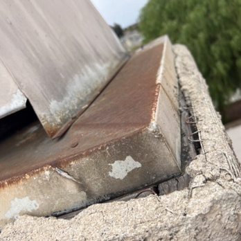 Mike The Stucco Guy - Before Stucco Repair: Crumbling chimney top due to small chase cover (bad original construction). - Stucco Services Near Me Mike The Stucco Guy - Before Stucco Repair: Crumbling chimney top due to small chase cover (bad original construction). - Stucco Services Near Me