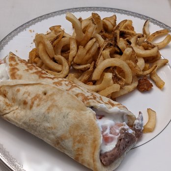 Olga's Fresh Grille - Original Olga and curly fries - Mediterranean Near Me - Comstock Park, Michigan