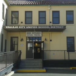 Vallejo City Unified School District - Main entrance at the back of the building.
