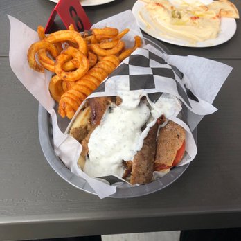 Grab A Gyro - Lamb gyro and your classic curly fries. Excellent! - Mediterranean Near Me - Tualatin, Oregon