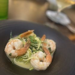Pane e Vino Ristorante Italiano - Shrimp and zucchini pasta in a lemon butter sauce