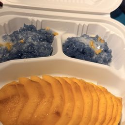 Horrible photo of delicious mango sticky rice.