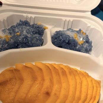 Saby Thai Restaurant - Horrible photo of delicious mango sticky rice. - Thai Near Me - San Jose, California