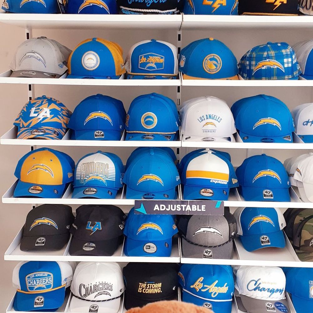 Chargers Team Store - Hats. 10/11/25 - Sports Wear Near Me - El Segundo, California Chargers Team Store - Hats. 10/11/25 - Sports Wear Near Me - El Segundo, California